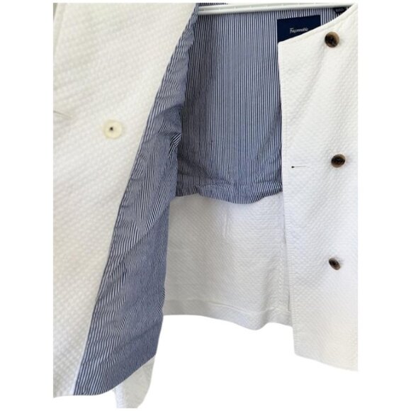 Faconnable white designer double-breasted jacket/blazer size 16 - Picture 2 of 4
